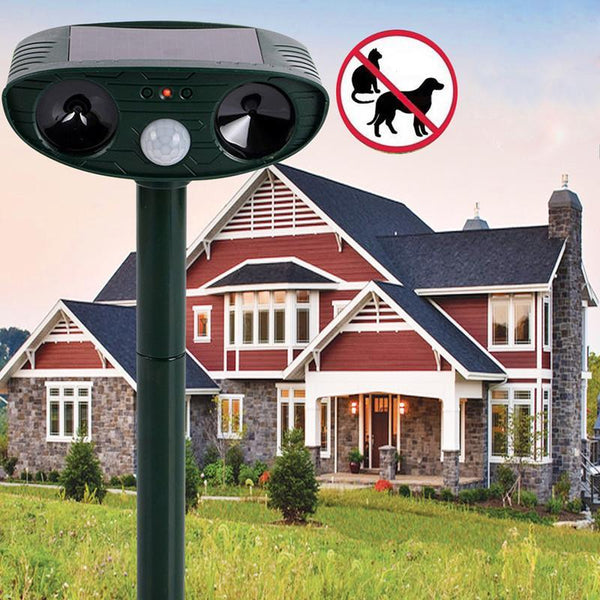 KCASA Outdoor Garden Solar Ultrasonic Repeller PIR Pest Animal Mouse Fox Cat Dog Repellent
