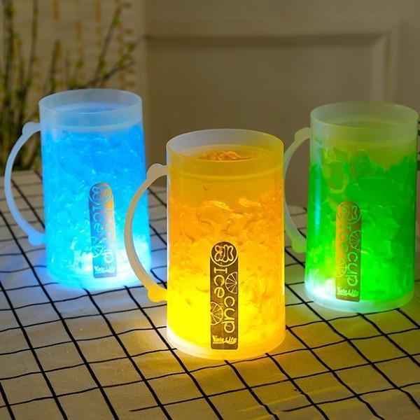 Luminous Double-layer Refrigerated Glass Beer Mug