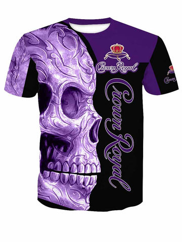 Men's CROWN ROYAL Skull Casual T-shirt