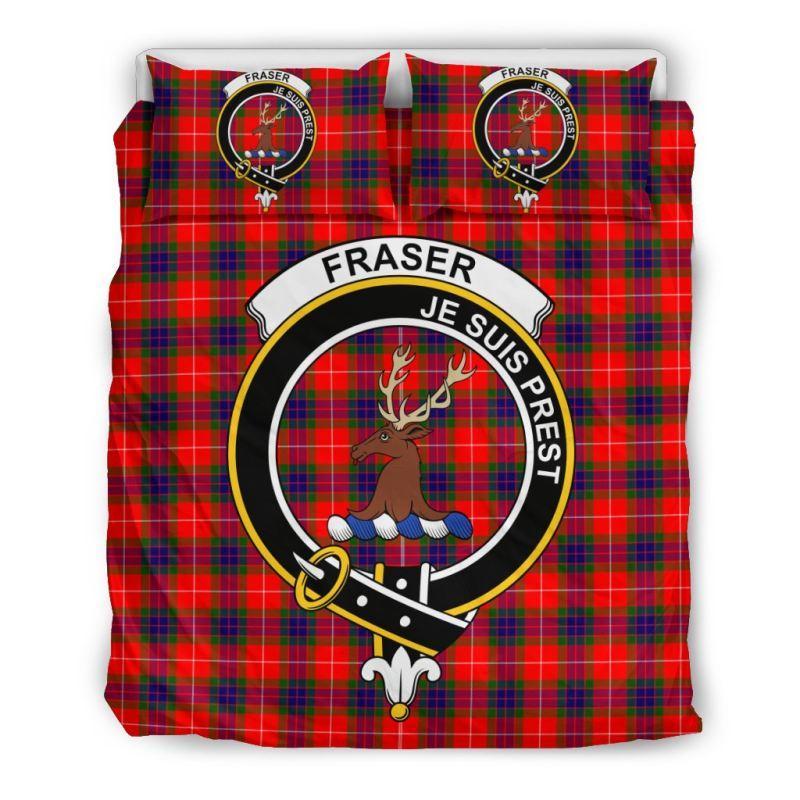Fraser Of Lovat Modern Clan Badge Tartan Bedding Set K7