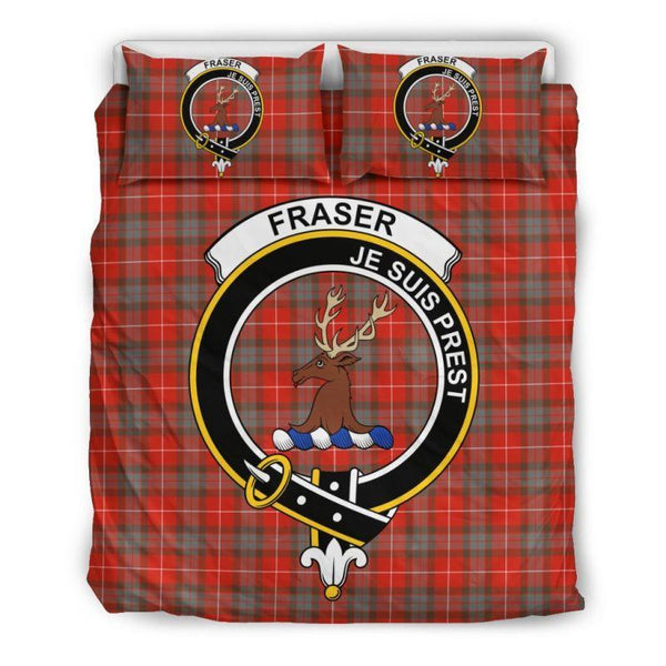 Fraser Of Lovat Weathered Clan Badge Tartan Bedding Set K7
