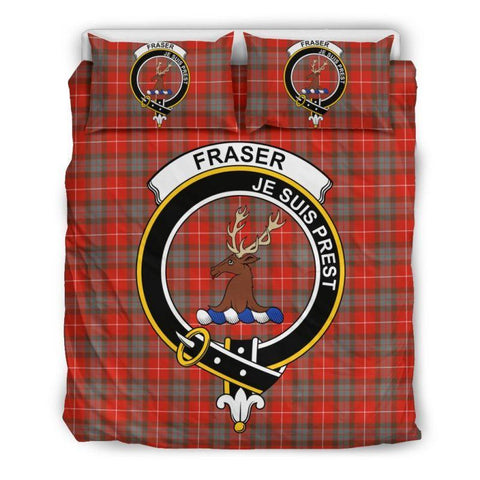 Fraser Of Lovat Weathered Clan Badge Tartan Bedding Set K7