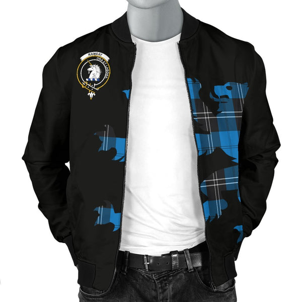Ramsay Tartan Lion And Thistle Bomber Jacket For Men Th8
