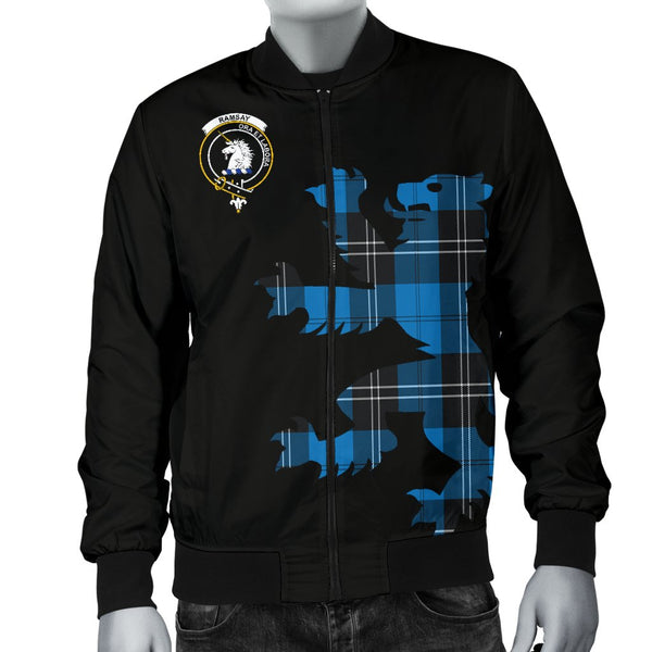 Ramsay Tartan Lion And Thistle Bomber Jacket For Men Th8