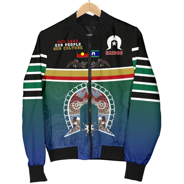 1stTheWorld Australia Men's Bomber Jacket - Aboriginal And TSI Flags Naidoc - Quing Style - J5
