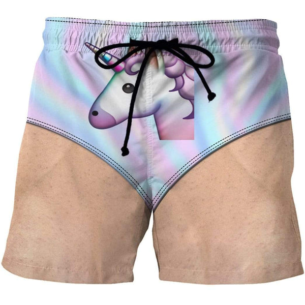 Custom Beach Shorts - Swim Trunks Unicorn