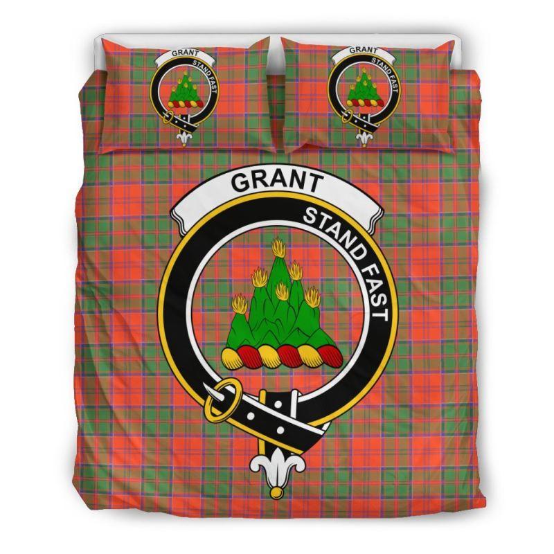 Grant Ancient Clan Badge Tartan Bedding Set K7