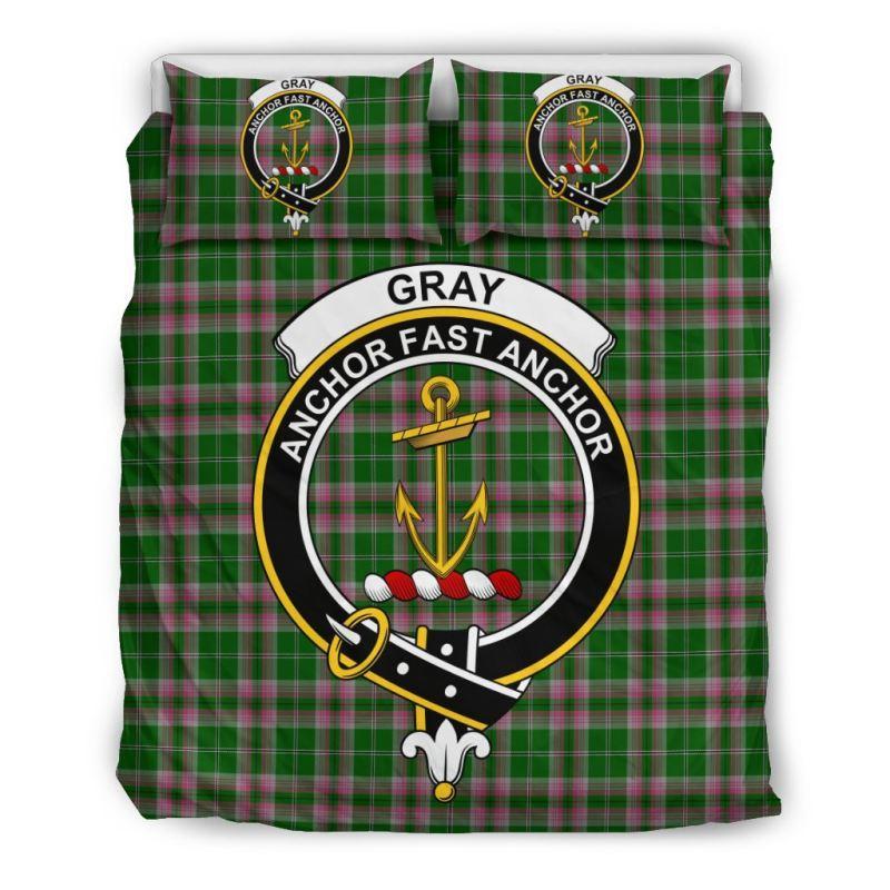 Gray Hunting Clan Badge Tartan Bedding Set K7