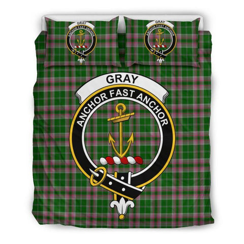 Gray Hunting Clan Badge Tartan Bedding Set K7