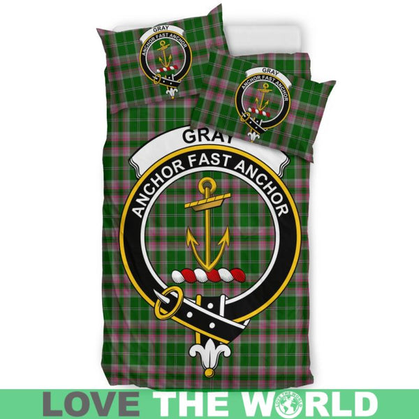 Gray Hunting Clan Badge Tartan Bedding Set K7