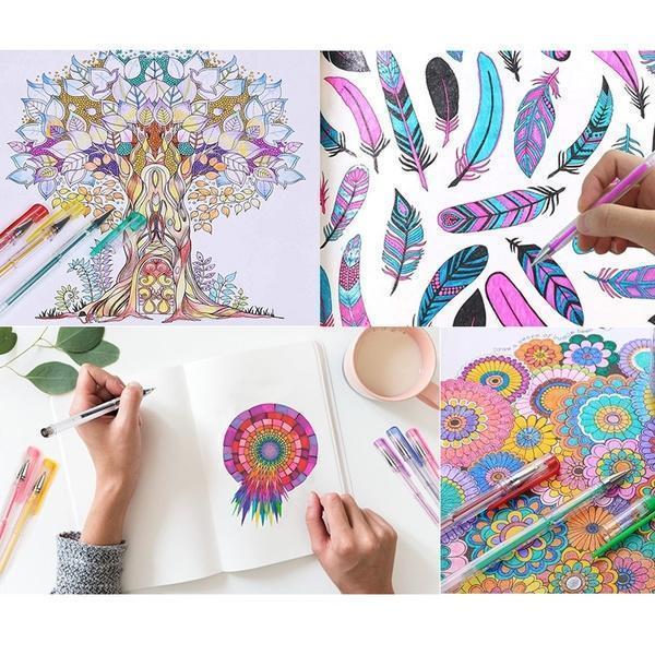 Glitter Gel Pens for Adult Coloring Books