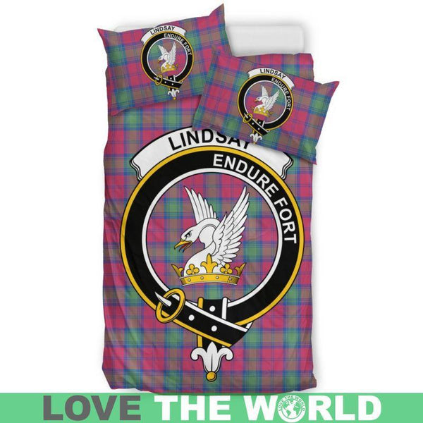 Lindsay Ancient Clan Badge Tartan Bedding Set K7
