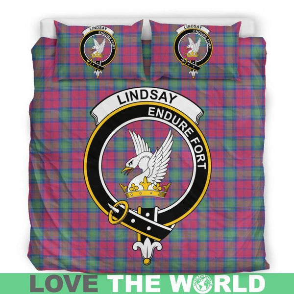 Lindsay Ancient Clan Badge Tartan Bedding Set K7