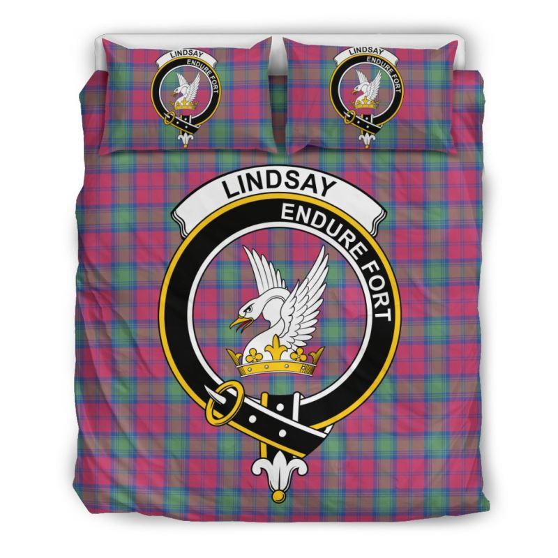Lindsay Ancient Clan Badge Tartan Bedding Set K7