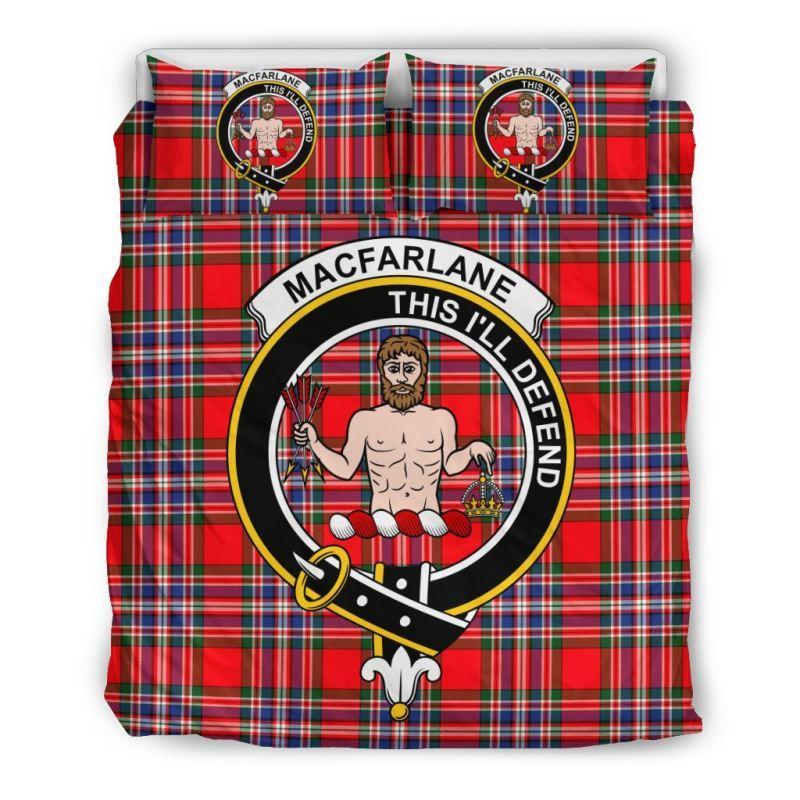 Macfarlane Modern Clan Badge Tartan Bedding Set K7