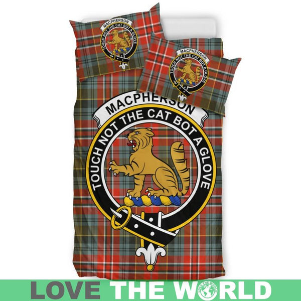 Macpherson Weathered Clan Badge Tartan Bedding Set K5