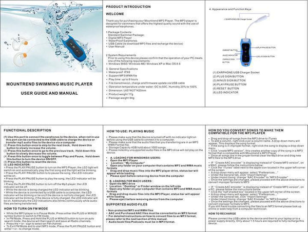 Music Player for Swimming