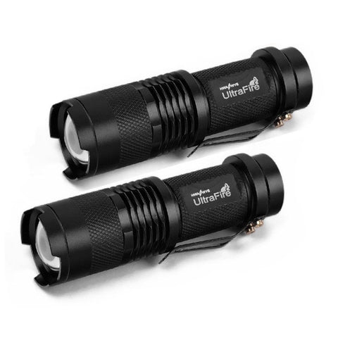Mini 2000 Lumen Cree LED Tac Light Flashlight Zoomable  3  Mode Torch - Get  2 for Only $15.95