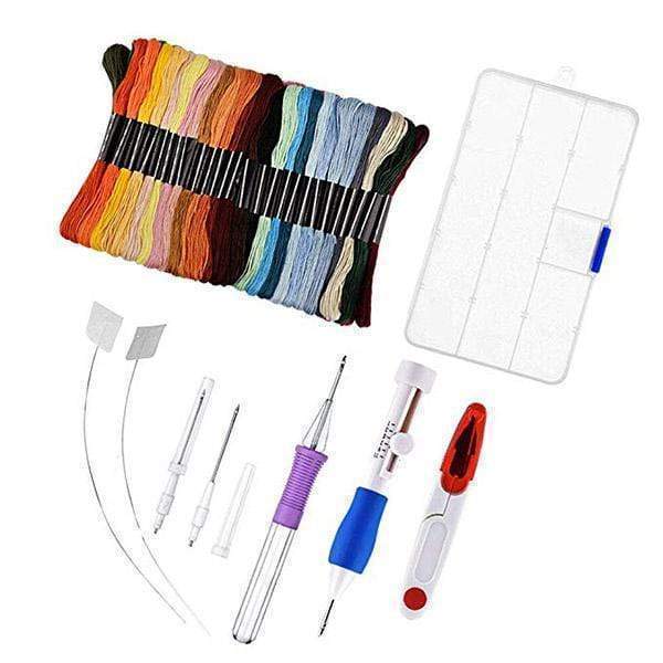 RAINBOW COLOR EMBROIDERY THREADING TOOL 136 SETS