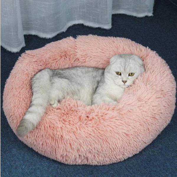 Comfy Warm Plush Round Bed | Pet Beds For Dogs/Cats