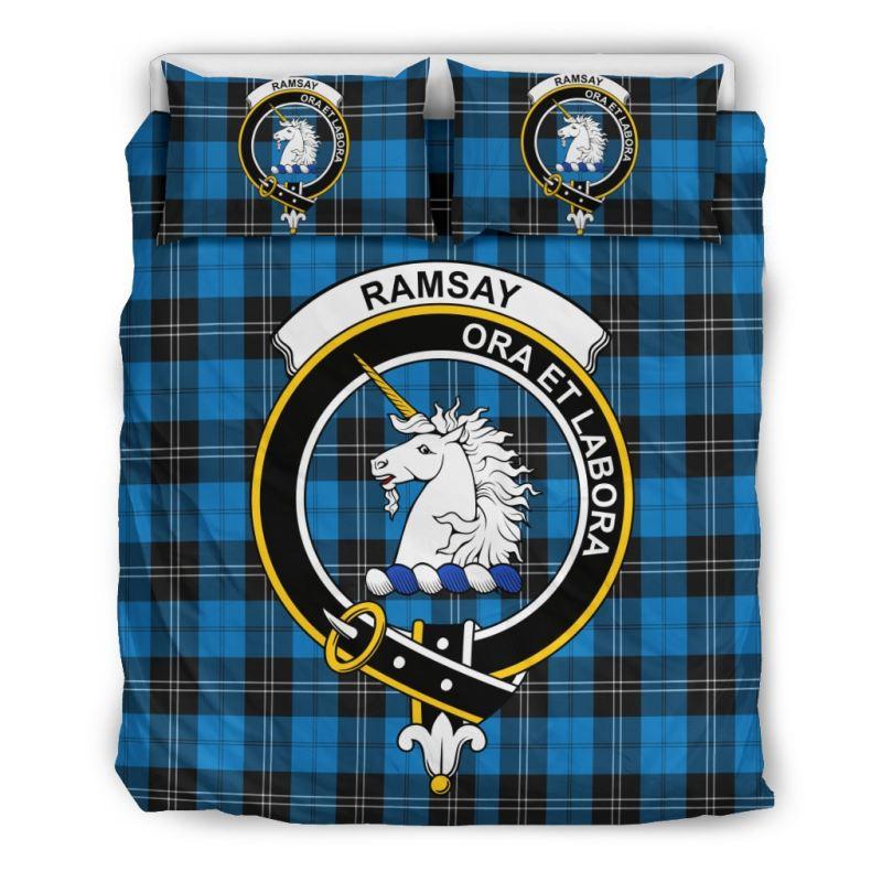 Ramsey Blue Ancient Clan Badge Tartan Bedding Set K7