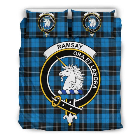 Ramsey Blue Ancient Clan Badge Tartan Bedding Set K7