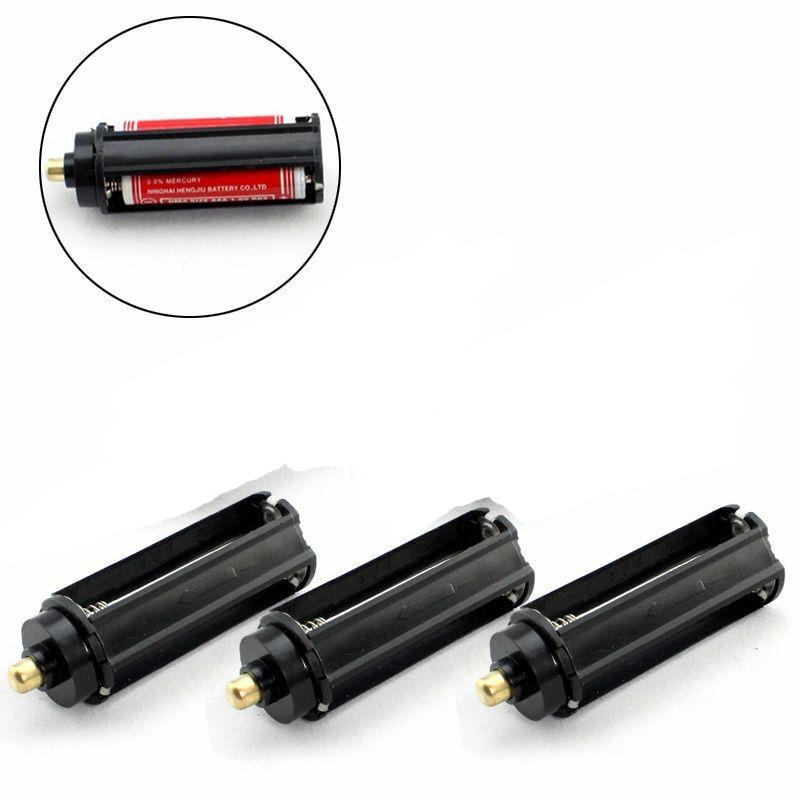 3 AAA Battery Holder Case Box Cylindrical For Tactical 18650 LED Flashlight