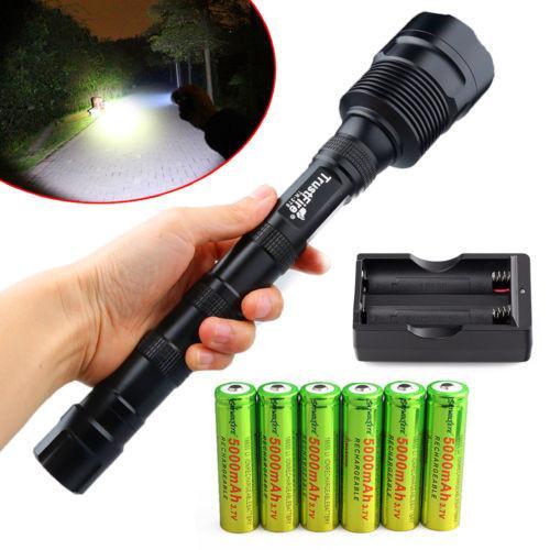 Super Bright Tactical CREE XML 12x T6 LED Flashlight + 3x 18650 Battery+ Charger