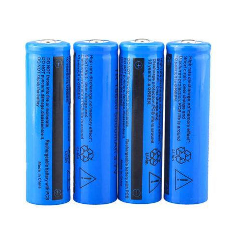 4 PCS 18650 3.7V 5000mAH Rechargeable Blue Li-ion Battery For LED Flashlight
