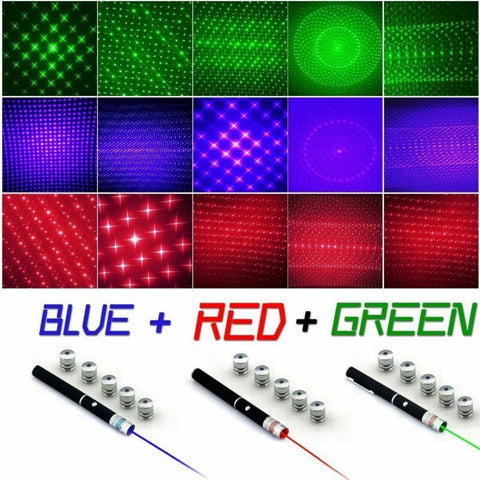 Laser Pointer Pen 5mw Beam - Red + Green + Blue