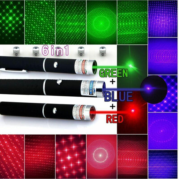 Laser Pointer Pen 5mw Beam - Red + Green + Blue
