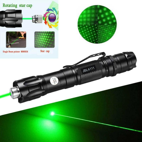 10 Miles 532nm Green Laser Pointer Pen Visible Beam Light Lazer + Star Cap