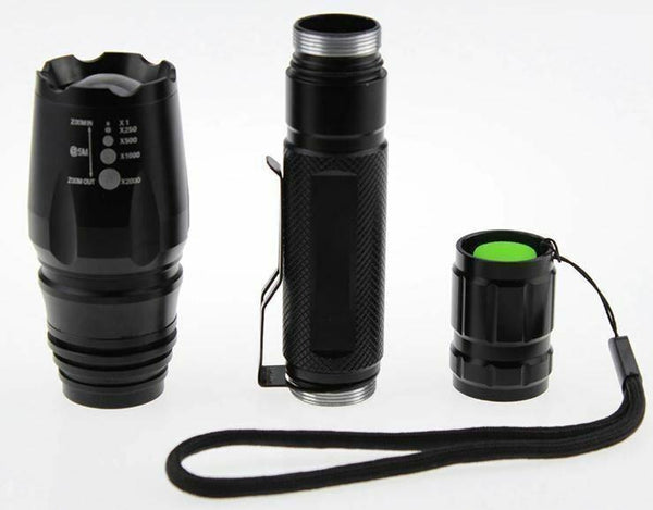 2 x Tactical 1500 Lumens 5 Modes T6 LED Flashlight +18650 Battery+ Charger