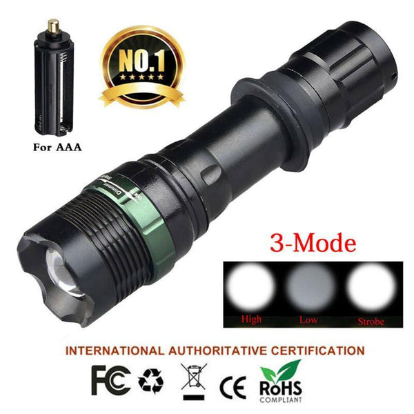 10 Sets Tactical 900 Lumen T6 Zoomable 18650 LED Flashlight