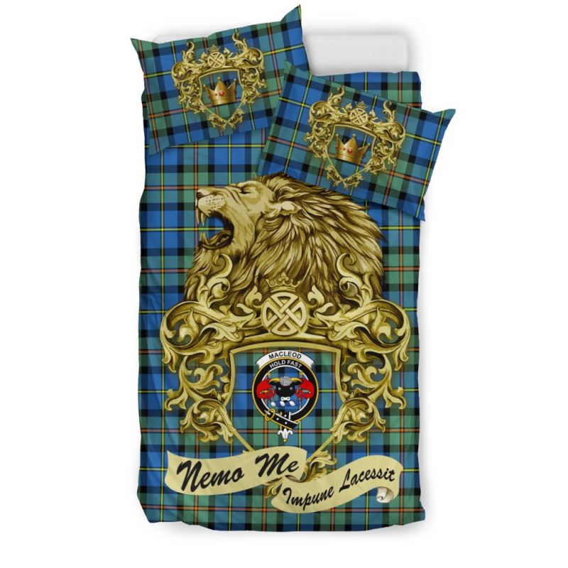 Scotland Lion Macleod Of Harris Ancient Tartan Bedding Set K7