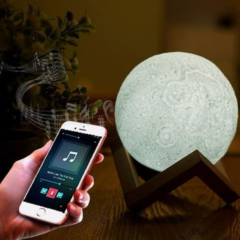 Moon Lamp with Bluetooth Speaker
