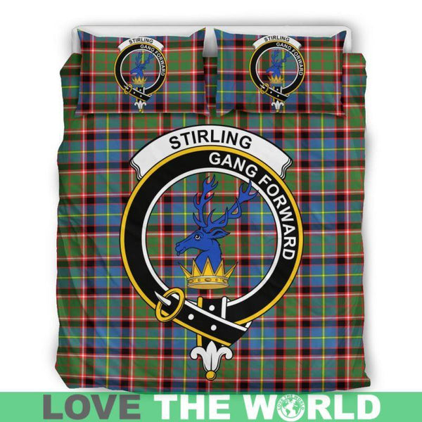 Stirling (Of Cadder-Present Chief) Clan Badge Tartan Bedding Set K7