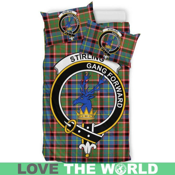 Stirling (Of Cadder-Present Chief) Clan Badge Tartan Bedding Set K7