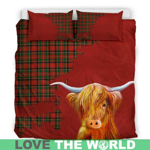 Tartan Scottish Highland Cow Bedding Set H4