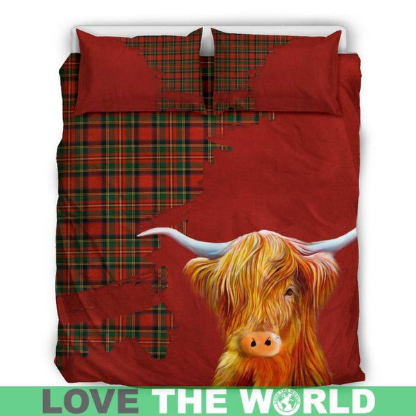 Tartan Scottish Highland Cow Bedding Set H4