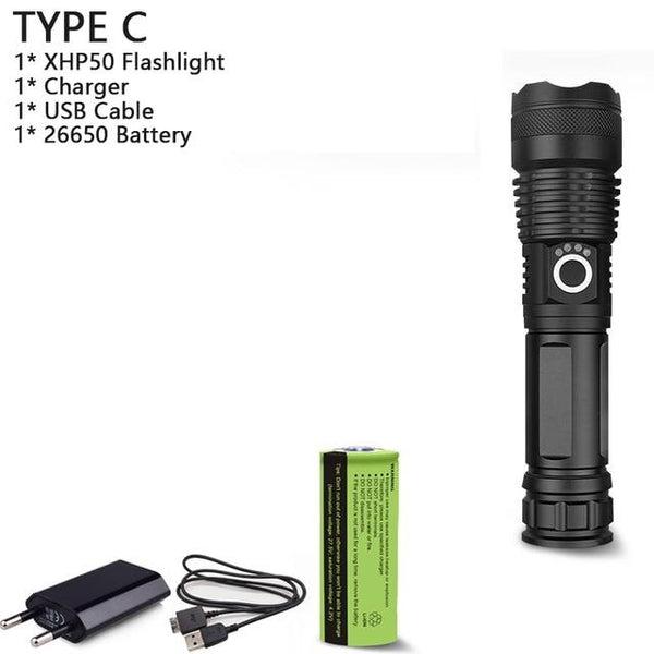 18000 Lumens XHP70.2 LED Flashlight