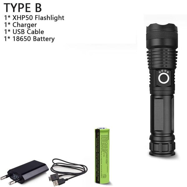 18000 Lumens XHP70.2 LED Flashlight