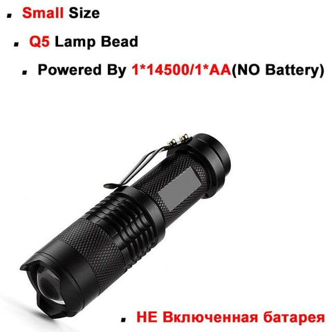 Mini LED Zoomable Flashlight Portable