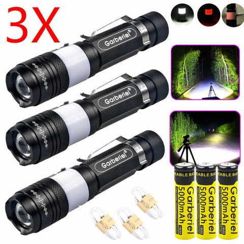 Ultrabright LED T6 Zoomable USB Rechargeable Flashlight Torch +18650 + Charger