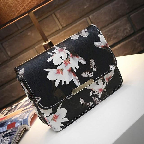 Women Floral Leather Shoulder Bag