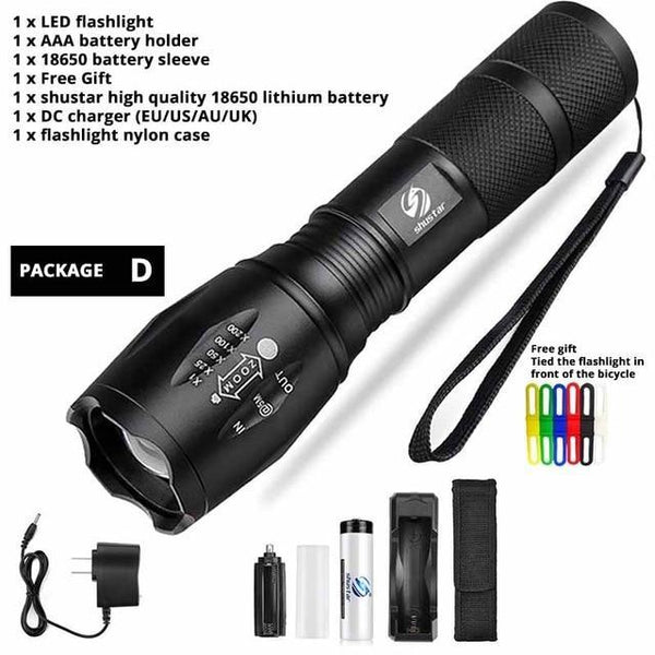 Led Flashlight Ultra Bright torch T6/L2/V6
