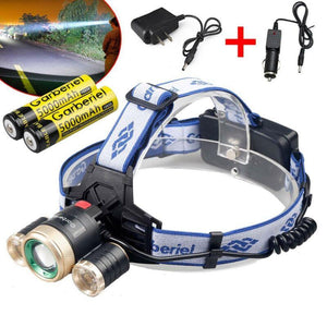 Zoomable Headlamp 3x T6 LED Headlight Head Light 18650 Flashlight Torch