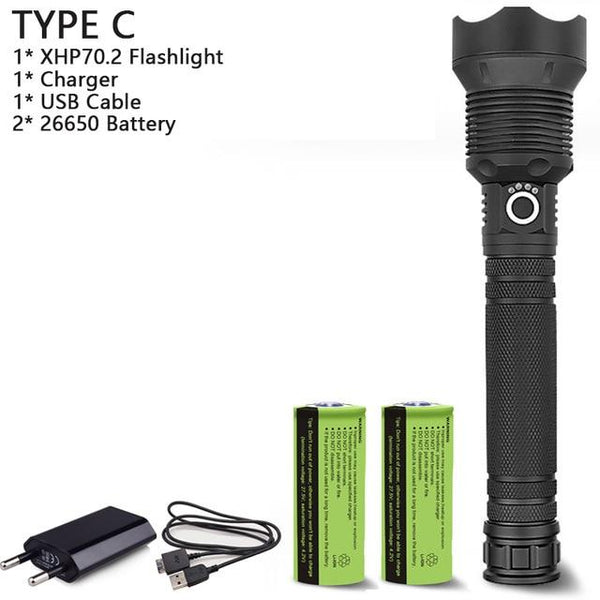 18000 Lumens XHP70.2 LED Flashlight