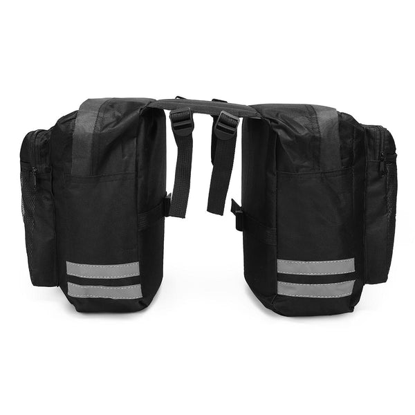 BIKIGHT 600D 20L Cycling Bike Luggage Bag Bicycle Rear Rack Seat Saddle Bag Cycling Pannier Waterproof - Black