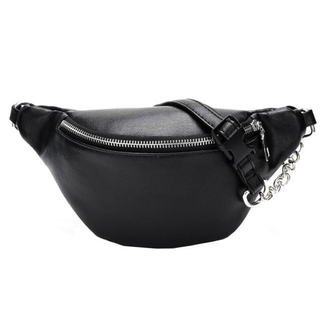 Chain Leather Chest Bags